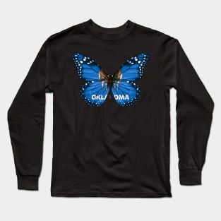 Oklahoma Flag Butterfly - Gift for Oklahoman From Oklahoma OK Long Sleeve T-Shirt